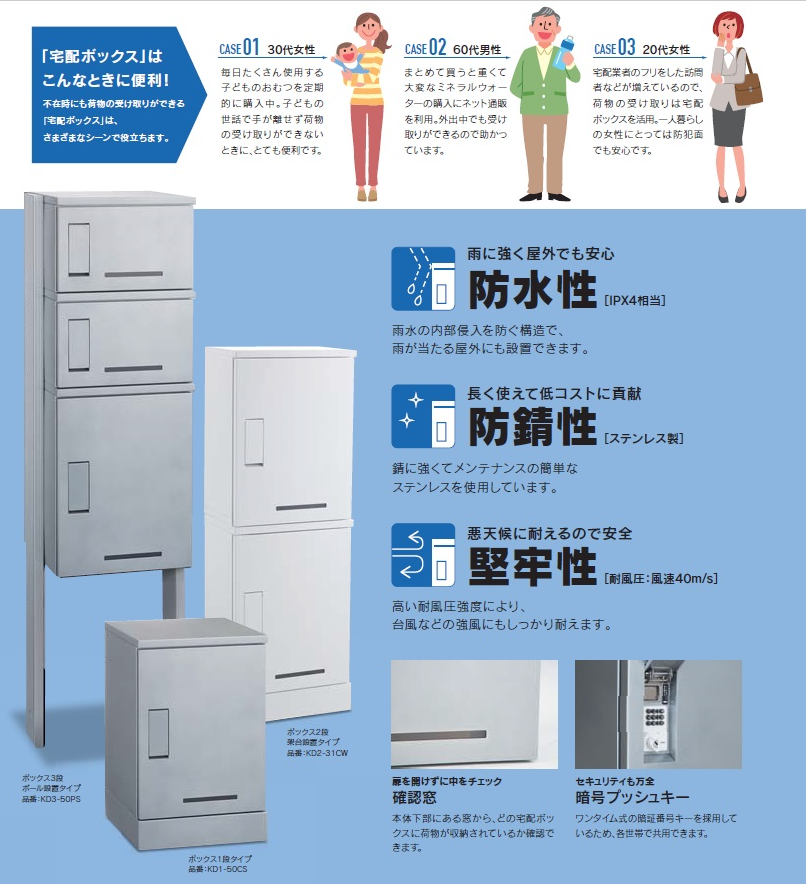 河村電器産業 宅配ボックス RusuPo　KD3-50PS