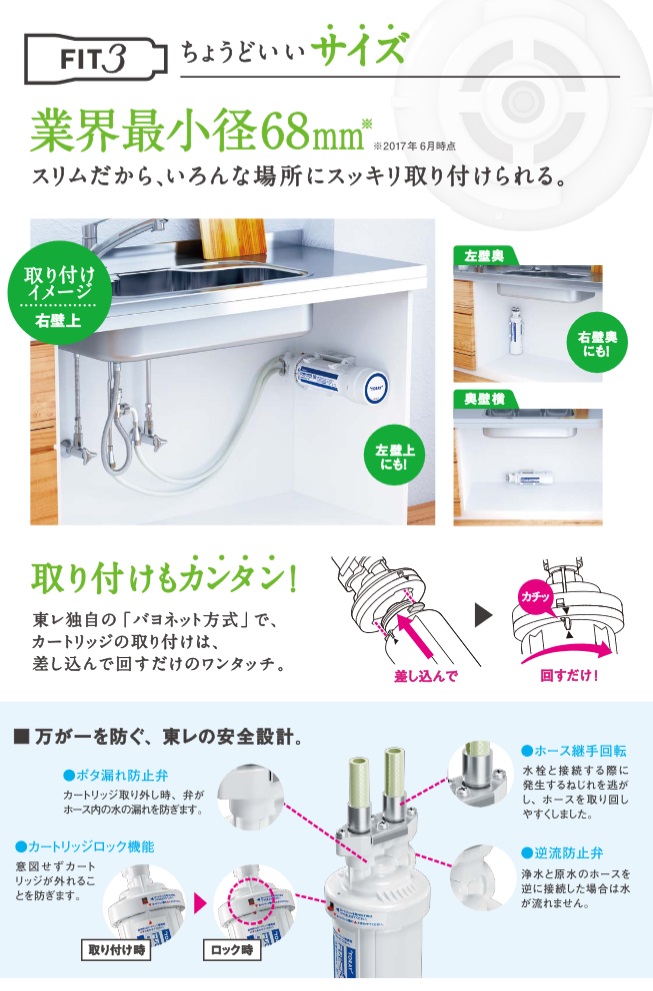 アンダーシンク型浄水器　台付シングルレバー混合栓(標準タイプ)