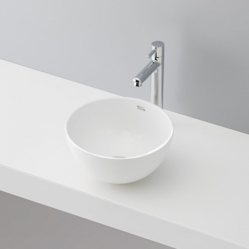 丸型手洗いボウル white 水栓・排水金具・排水トラップ4点セット　※送料別途