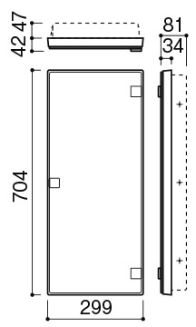 KAWAJYUN　カワジュン　メディシンボックス　埋込型（ミラー）	DE-02-SG