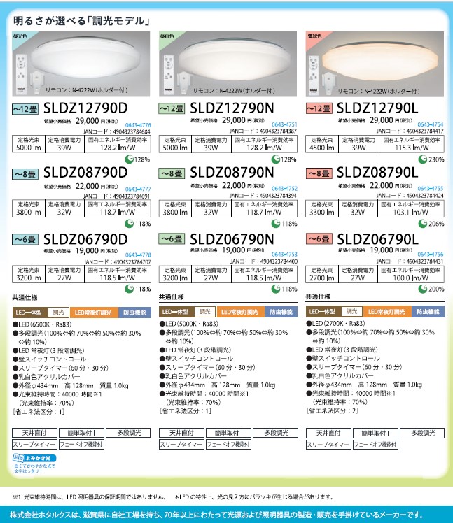 調光LEDシーリングライト　昼光色　8畳　SLDZ08790D　★2025年9月末納品分まで