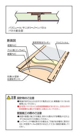 浴室材(天井用/壁用)　バスミュール　BM-□(色)6枚/セット